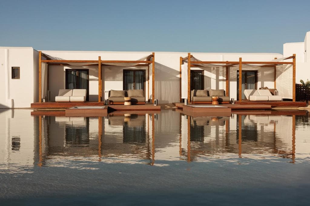 Boutique hotel poolside in Greece