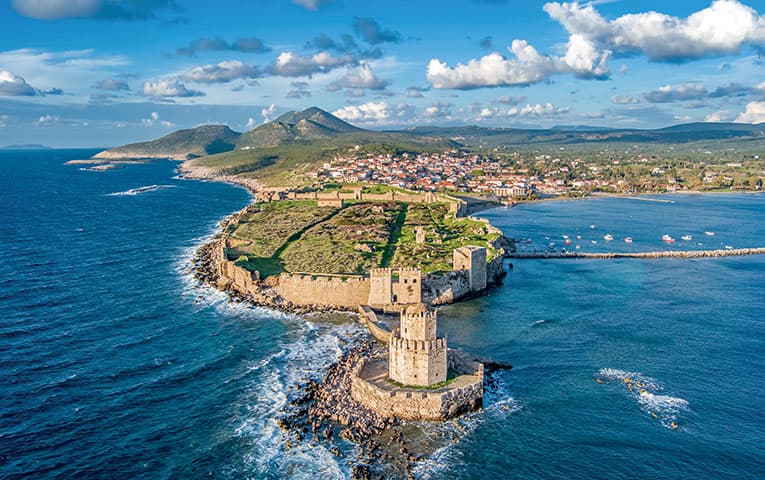 Methoni castle aerial