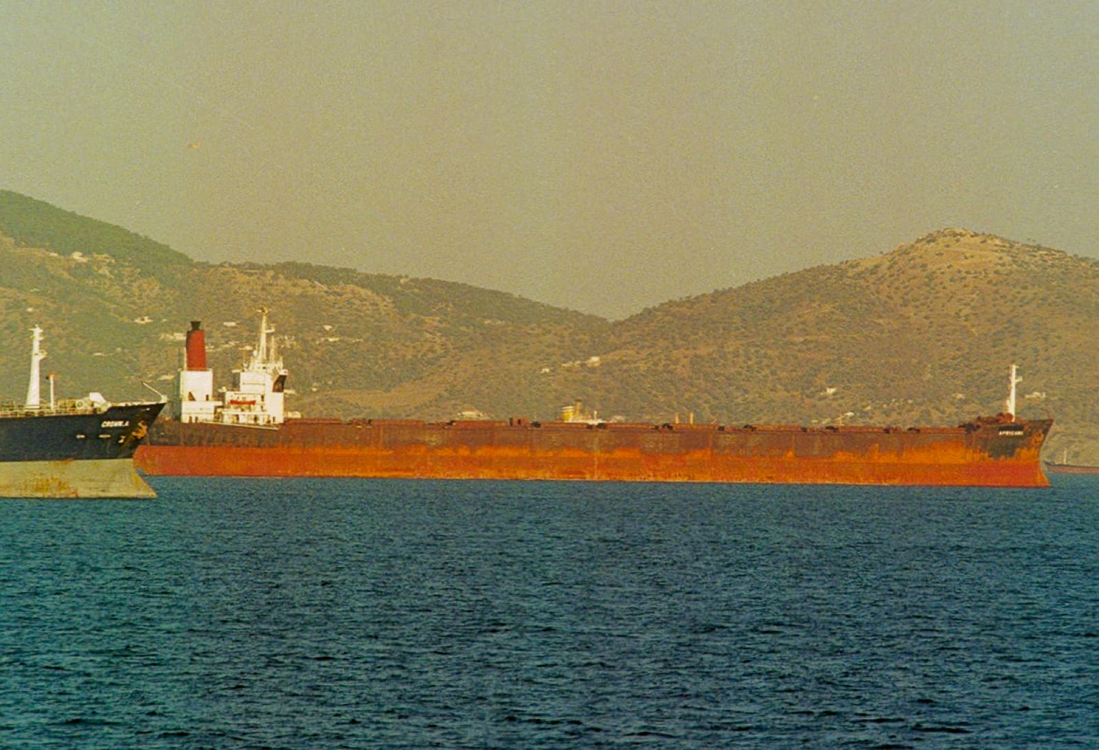 Container ship off Piraeus — the industry he conquered