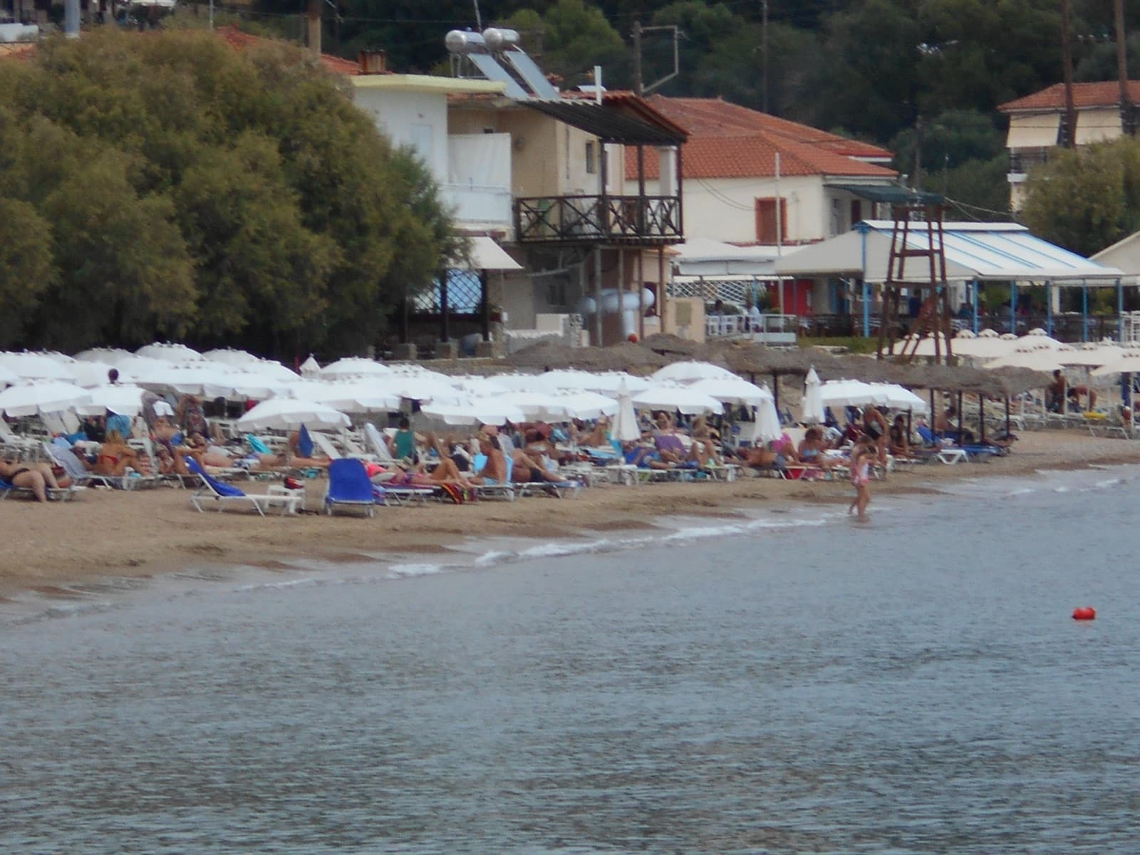 The beach at Finikounda with clear blue water