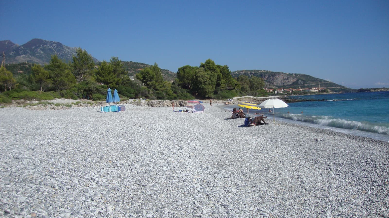 Ritsa beach at Kardamyli with clear Mani waters
