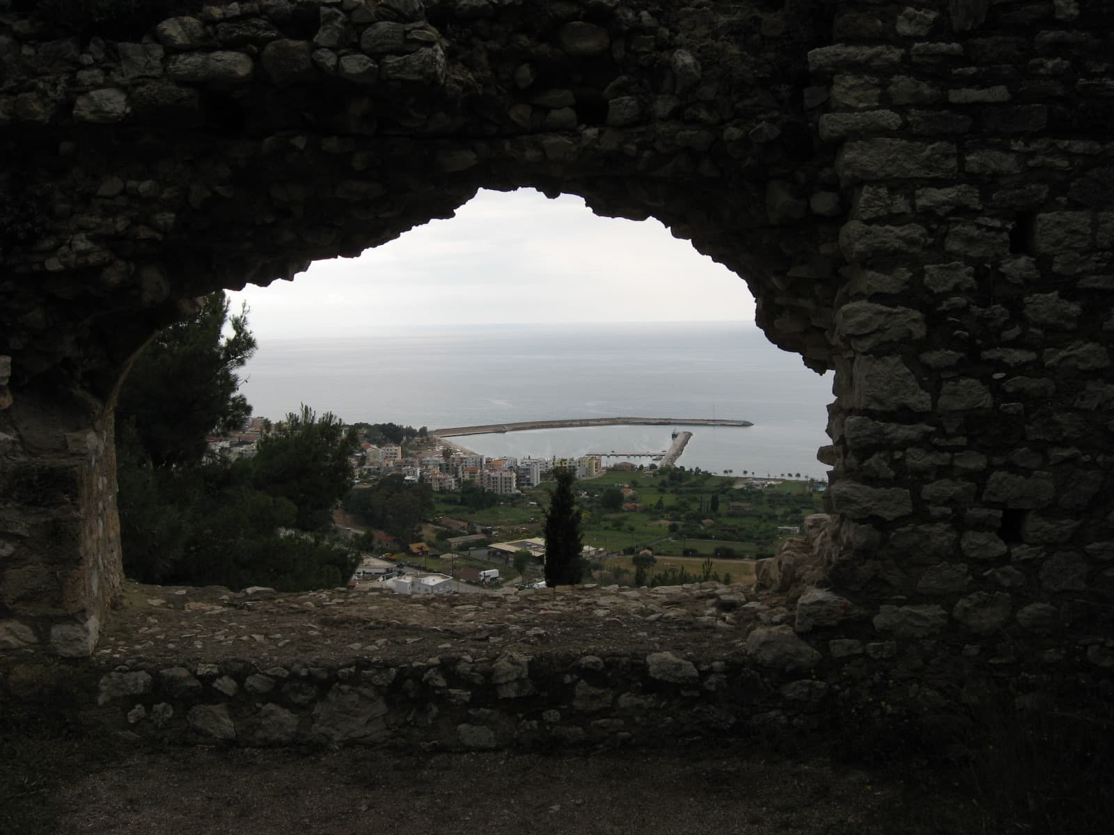 View from Kyparissia castle over the town and bay