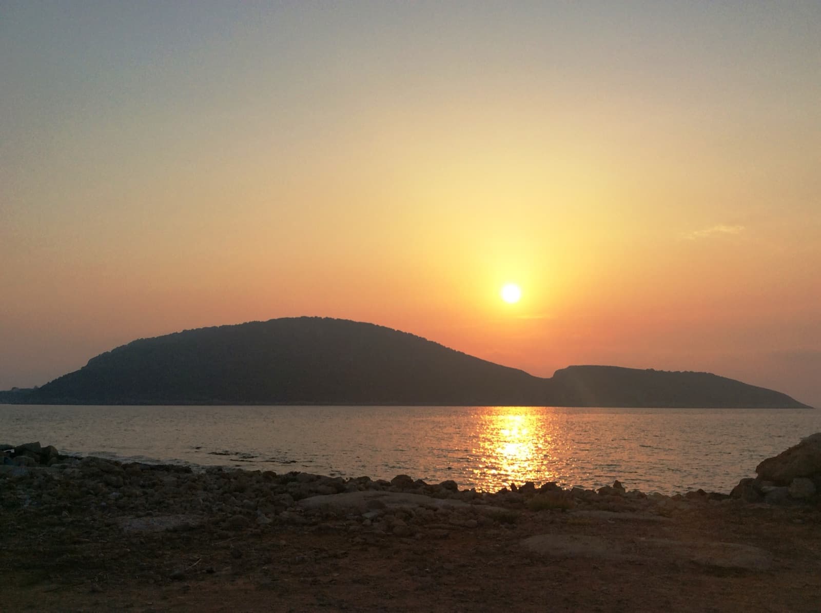 Proti Island seen from Marathopolis harbour