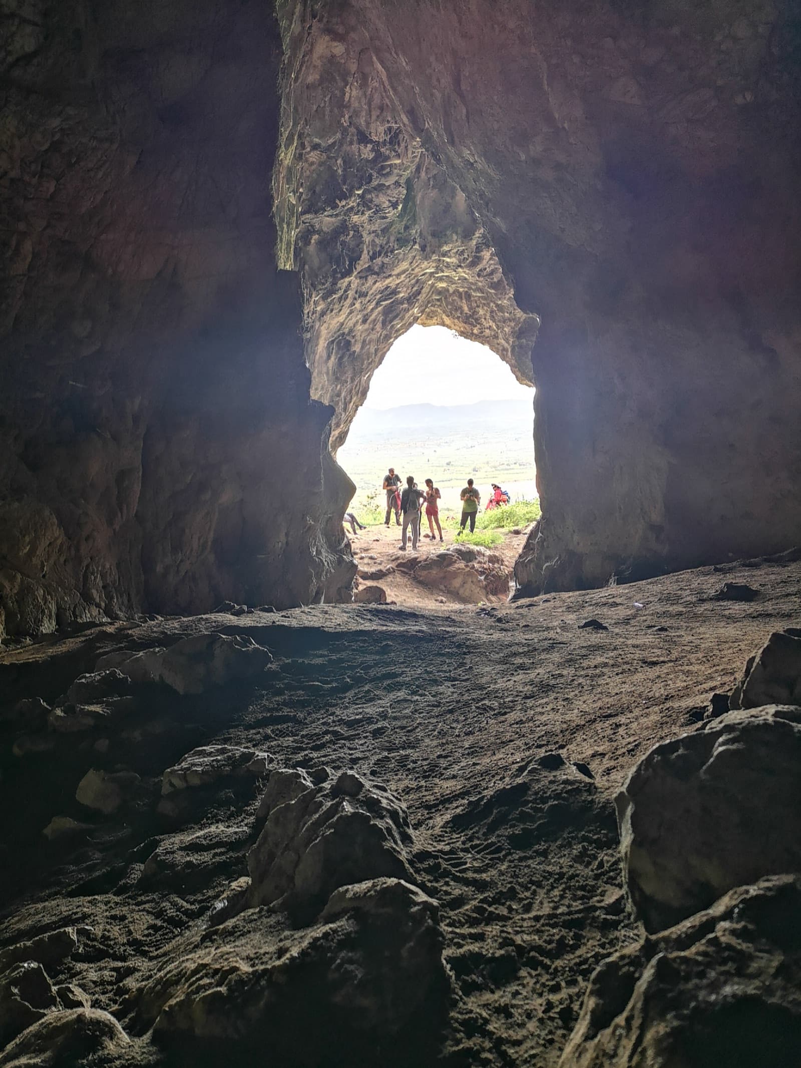 View from Nestor's Cave looking down at Voidokilia bay